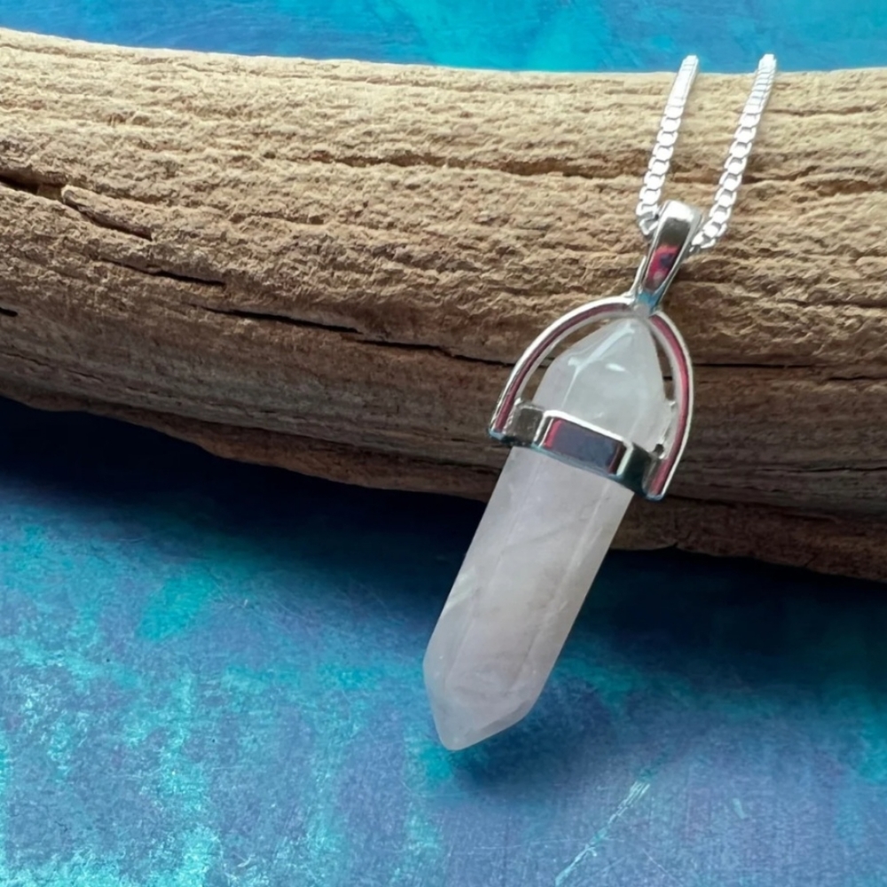 2!  BULLET  GEMSTONES OPALITE & ROSE QUARTZ